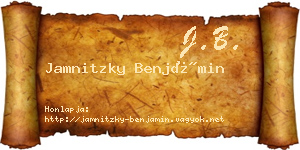 Jamnitzky Benjámin névjegykártya